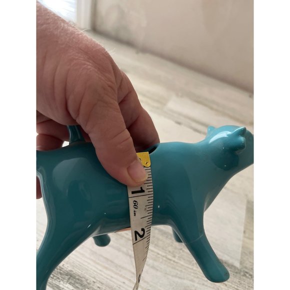 Small blue ceramic cow cream pitcher - Picture 6 of 8